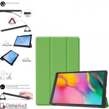 Dirbtinės odos atverčiamas dėklas- šviesiai žalias (planšetei Lenovo Tab M10 10.3/M10 Plus (X606F)